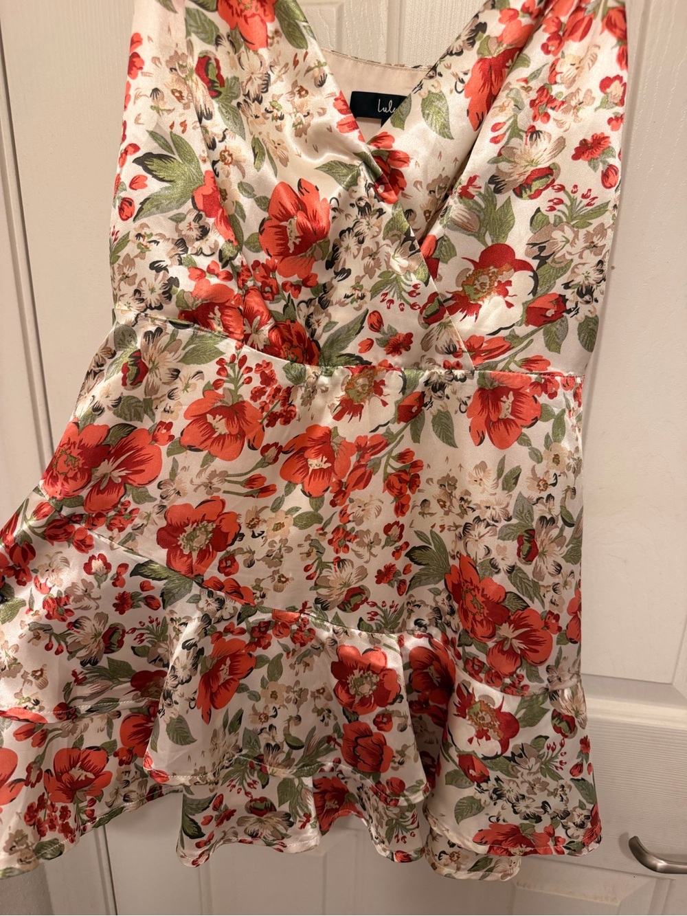 Lulu's Satin Ruffled Skort Romper - Picture 4 of 4